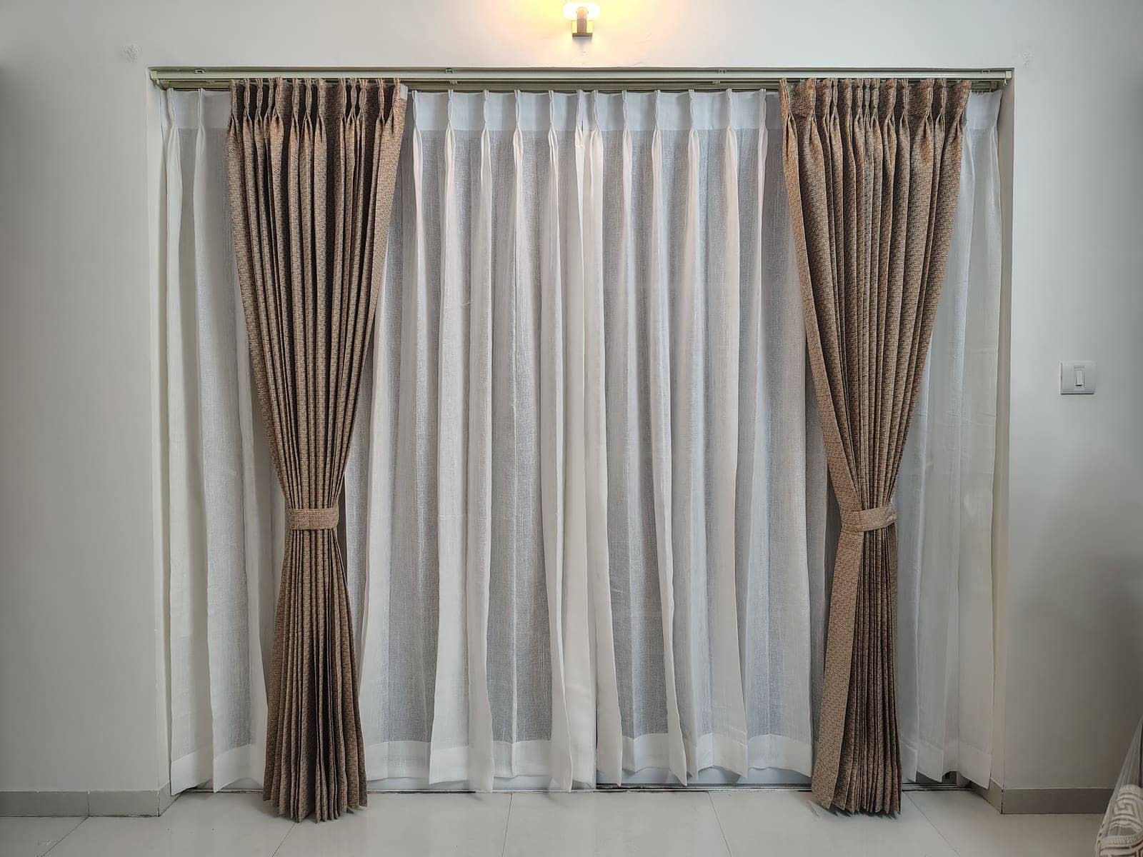 Modern bedroom blackout curtains with premium fabric finish